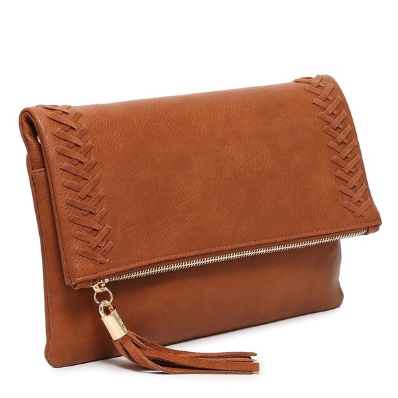 Crown Vintage Foldover Whipstitch Crossbody Bag - Picture 4 of 10